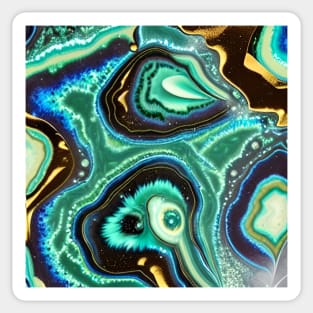 Geode Like Marble Design - Seafoam Black Gold Sticker